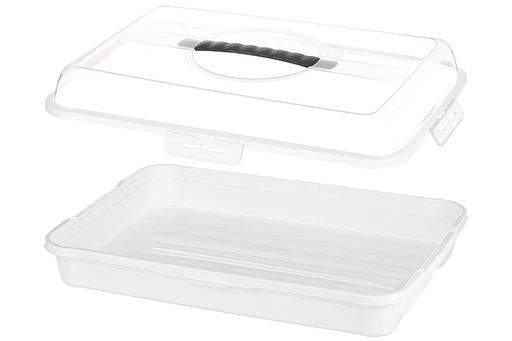 Контейнер для выпечки 43*30*10,5 см, прямоугольный, белый/прозрачный (модель 608) - Elan gallery фото 4