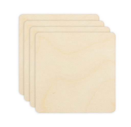 Заготовка для декорирования Mr. Carving БА-17 Подставка под горячее фанера 8 х 8 х 0.3 см 4 шт Квадратные (8х8см)