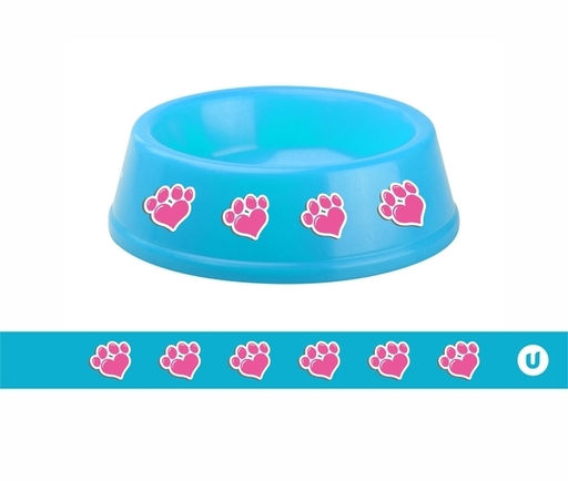 Цена за 3 шт. Миска пластиковая "МОЙ БРО - Любимые следы!, цвет небесно-синий, 21*6,5см (логотип на миске) 700мл