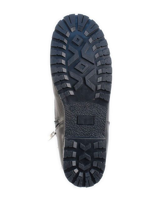 Ботинки женские на литой подошве, черные,кожа, молния.