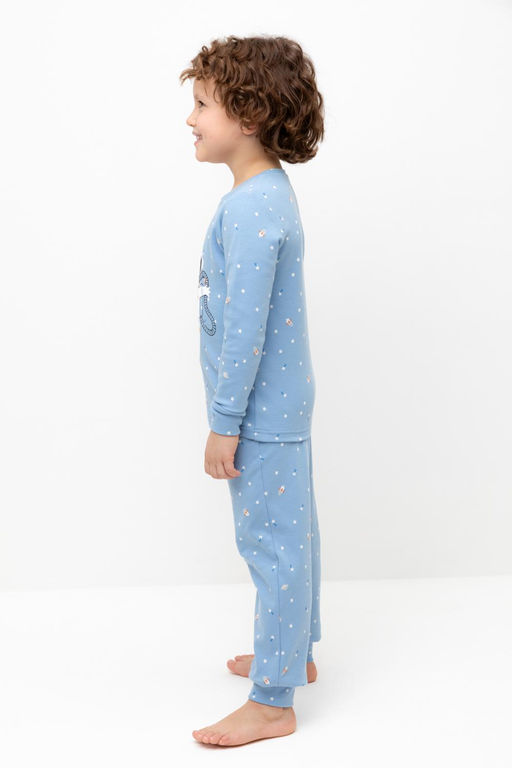 К 1621/голубой,космические просторы пижама д/дет яс