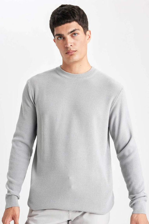 Standart Fit Normal Kesim Bisiklet Yaka Basic Duz Triko Kazak - Defacto фото 2