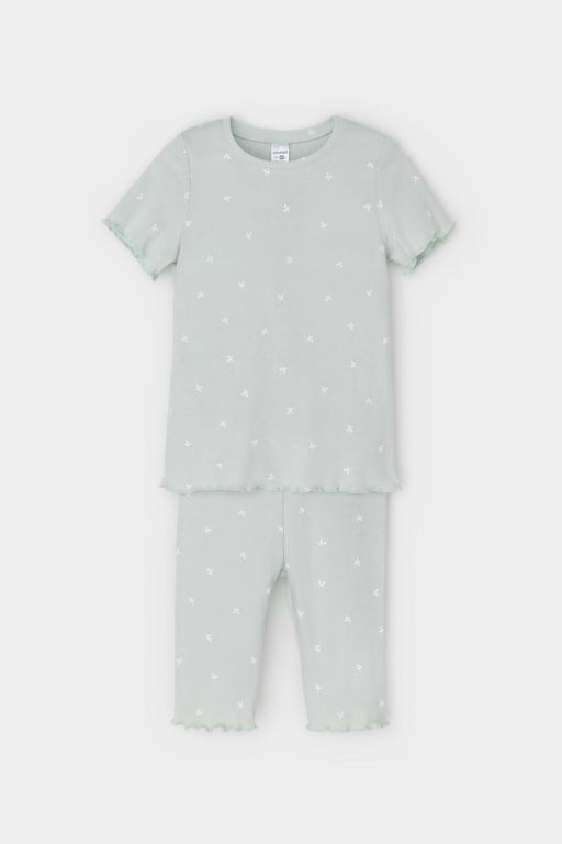 К 1632/серое небо,мини листики пижама для дев