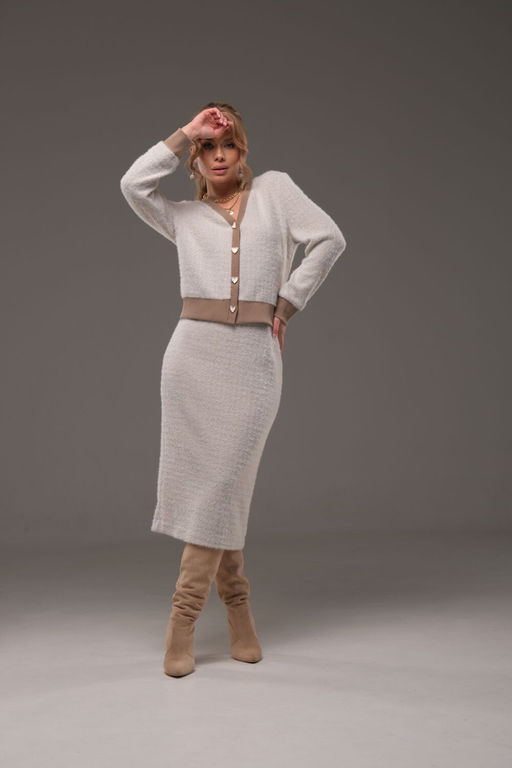 Костюм Galean Style 903.1 бежевый/елочка