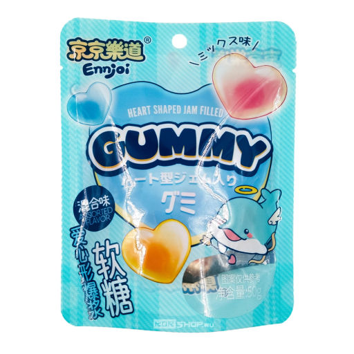 Желейные конфеты в форме сердца Heart Shaped Jam Filled Gummy Ennjoi Guandong Lefen, Китай, 50 г Акция