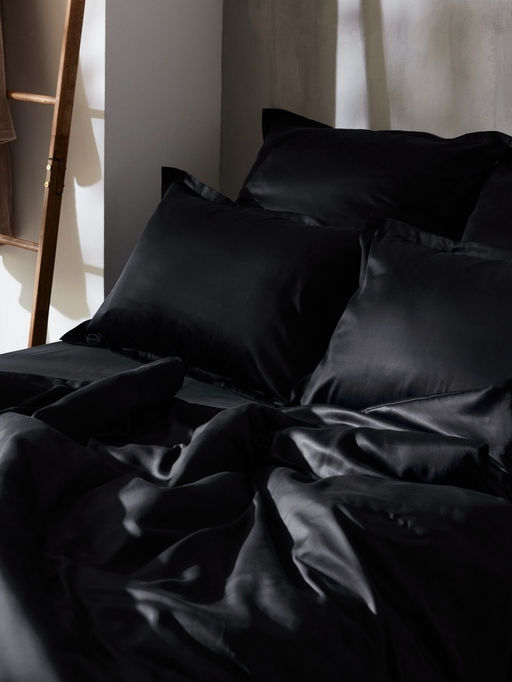 Наволочка SL Home Tencel, 50×70+3 см, тенсель, эвкалиптовое волокно 100%, чёрная