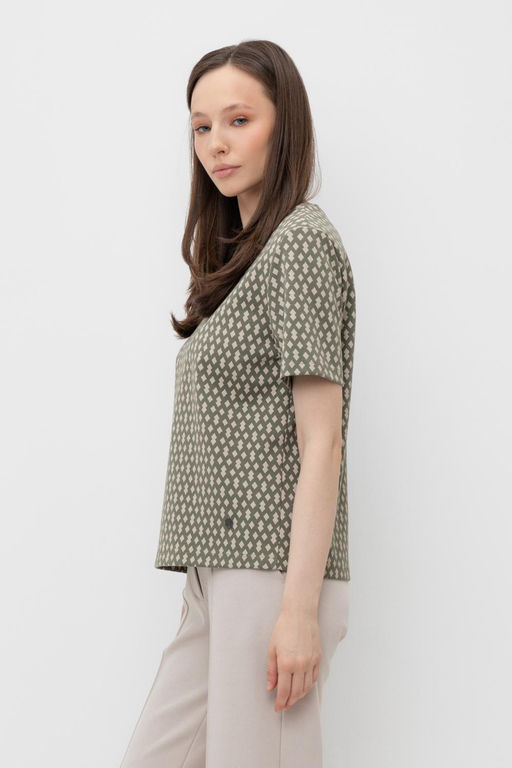 ЕВТ 3216/оливковый серый,ромбики фуфайка жен