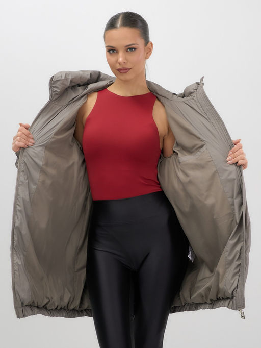 Куртка женская зимняя на резинке большого размера коричневого цвета 7619K Бренд: Visdeer  фото 16