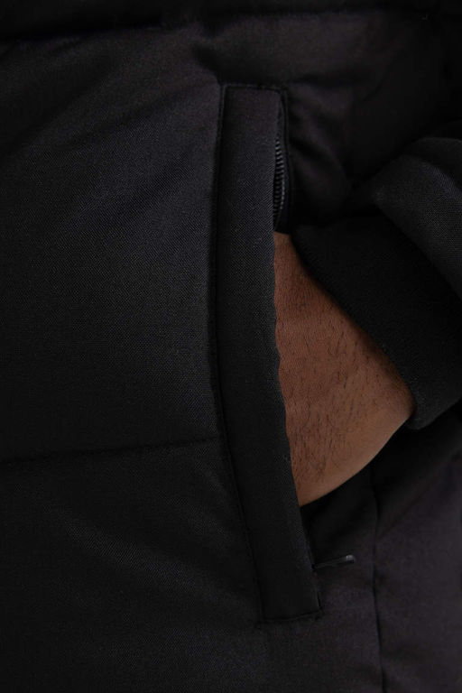 Пуховик приталенного кроя с капюшоном - Defacto фото 6