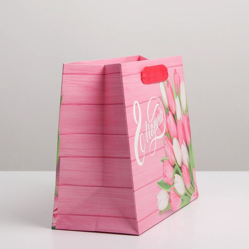 Цена за 2 шт. Пакет подарочный ламинированный, упаковка, 8 марта, MS 23?18?10 см