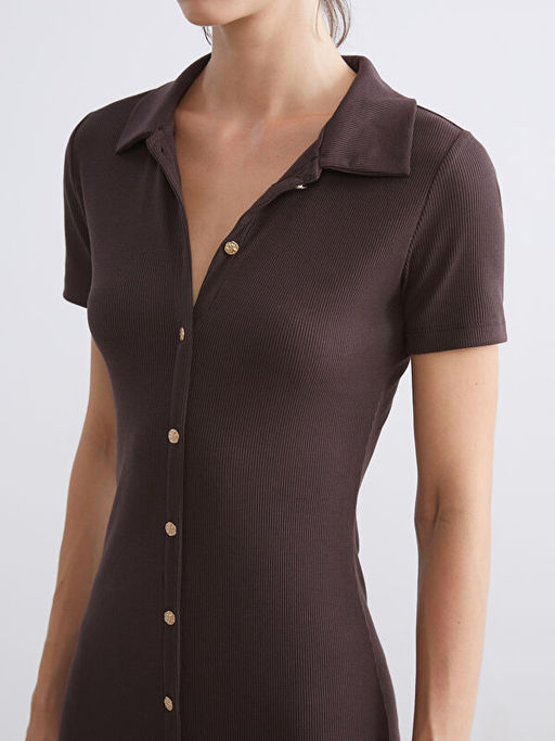 Polo Yaka Fitilli Elbise