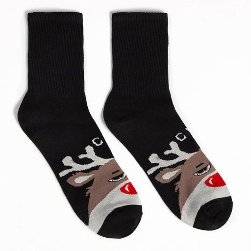 Новогодний подарочный набор термос и носки 3 пары KAFTAN Bad Santa, размер 41-44 (27-29 см)  фото 6