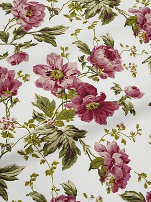 Интерьерный хлопок Бордовые пионы на белом, ш.1.5м, хлопок-100%, 215гр/м.кв