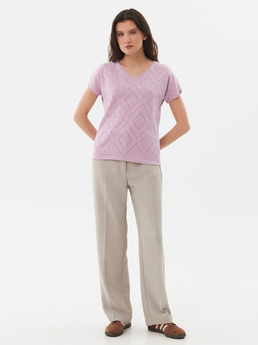 Джемпер короткий рукав л1128 розовый