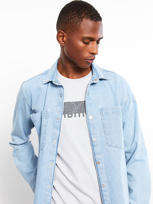 Standart Kal?p Erkek Jean Ceket