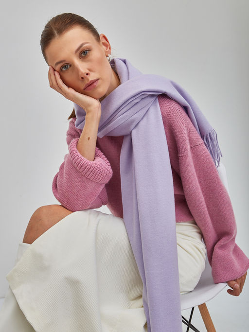 В составе шерсть и кашемир! теплый двусторонний палантин - Tantino фото 5