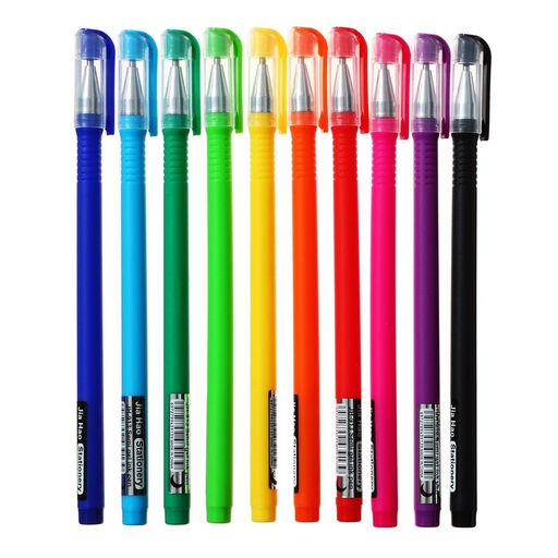 Набор шариковых ручек 10 цветов, корпус софтач, в цвет стержня, 1 мм, в блистере - Simaland фото 2
