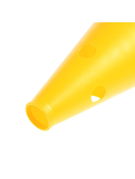 Конус - фишка, пластиковая, спортивная, разметочная, с отверстиями, 32 см, цвет жёлтый