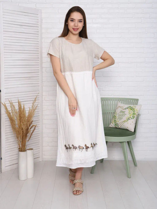 умягченный лен 100% платье - Luxuria фото 4