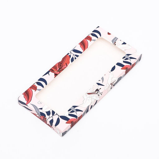 Цена за 5 шт. Подарочная коробка под плитку шоколада, с окном  Лилии, 17?8?1.4 см