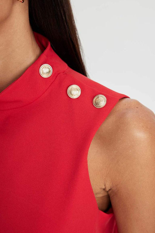 Мини-платье без рукавов с полуводолазкой - Defacto фото 5