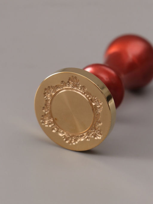 Печать для сургуча с пластиковой ручкой «Ажурная рамка. Круг», 6.3×3×3 см