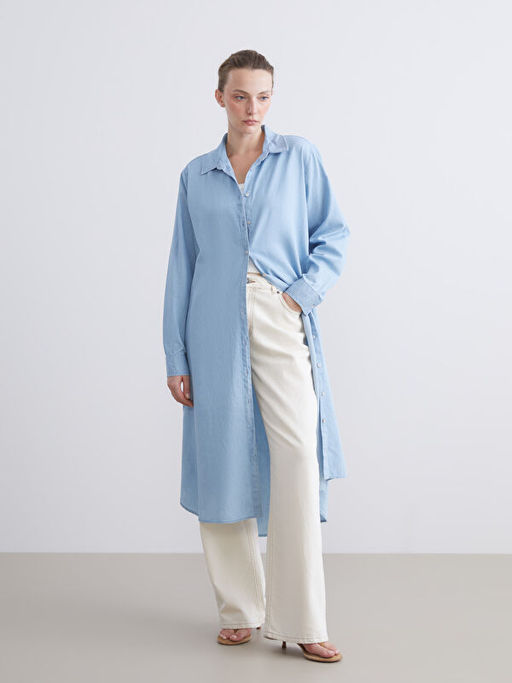 G?mlek Yaka Kad?n Jean Tunik