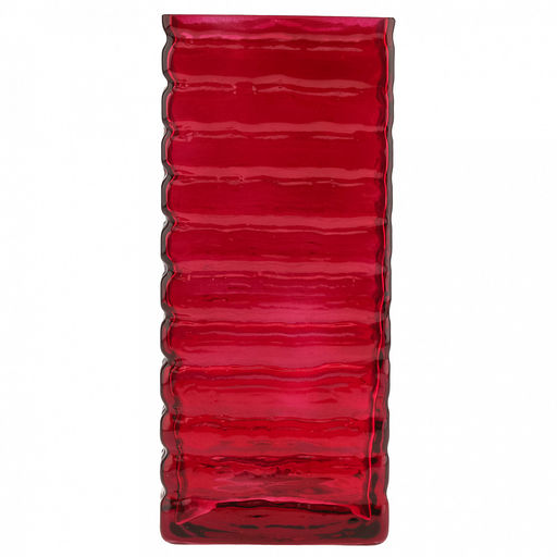 Ваза для цветов стеклянная "Графт-1" 1л, 10х8х22см, квадратная, текстурная, "Бордо", прозрачный (Россия)