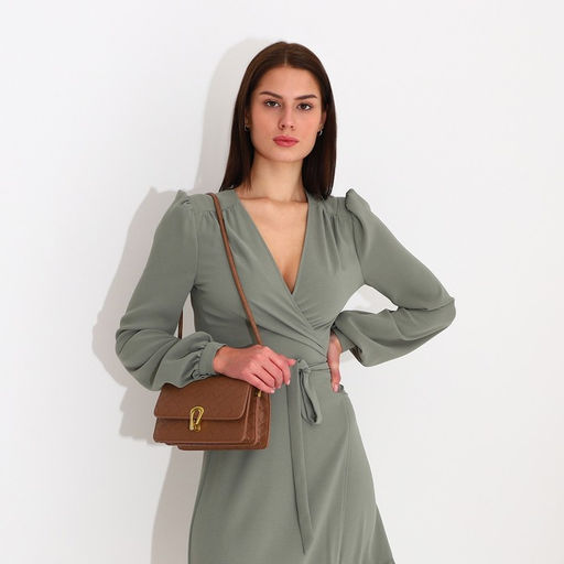 Сумка-мессенджер на клапане, цвет коричневый - Simaland фото 7