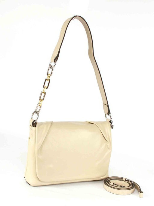 Сумка женская натуральная кожа GU 2033-8200, 1отд+карм/пер, плечевой ремень, бежевый SALE 265817