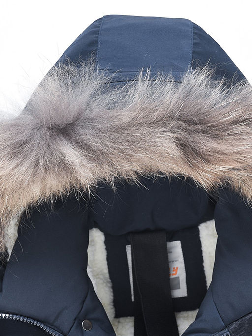 Парка зимняя подростковая для мальчика темно-синего цвета 9341TS - Valianly фото 13