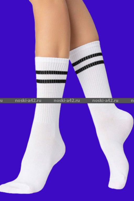 Цена за 10 пар. AMIGOBS высокие носки белые арт. 1345 36-41 (фактически 36-41)  фото 5