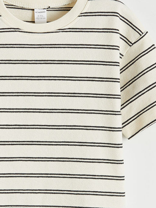 Bisiklet Yaka ?izgili Erkek ?ocuk Ti??rt