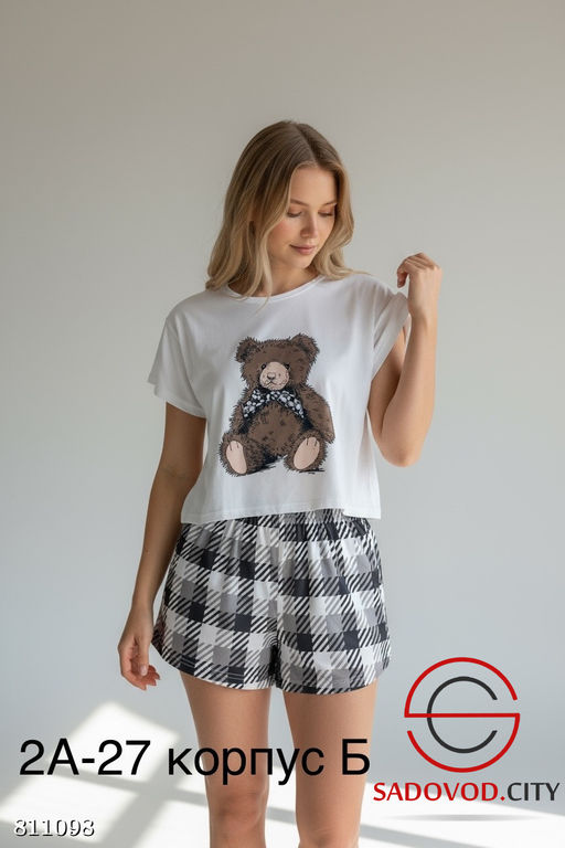 Пижама женская футболка и шорты