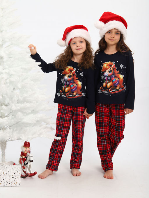 ПЖ064 Пижама Лошадка (синий) - Милаша фото 5