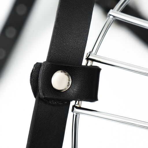 Намордник металлический №1 с трехсторонним ремешком, прессованная кожа, чёрный - Пижон фото 9