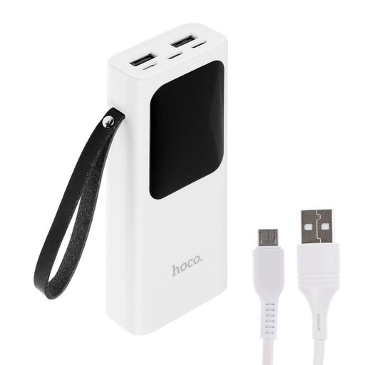 Внешний аккумулятор Hoco J41, 10000 мАч, microUSB/Type-C - 2 А, iP - 1.5 А, 2 USB - 2 А, белый
