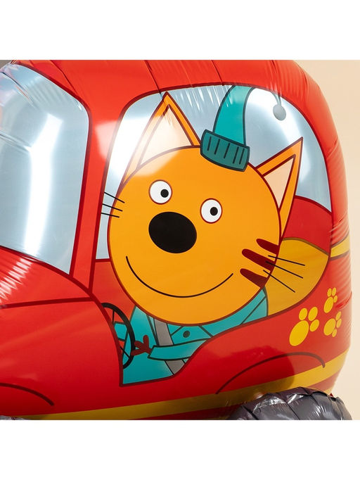 Воздушный шар фольгированный 3D 29" «Три Кота. Компот в машине»