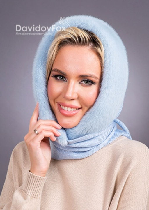 Платок трикотаж экомех голубой - Davidovfox фото 2