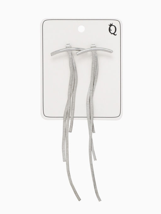 Серьги висячие Дуга водопад, цвет серебро, 11 см - Qf фото 3