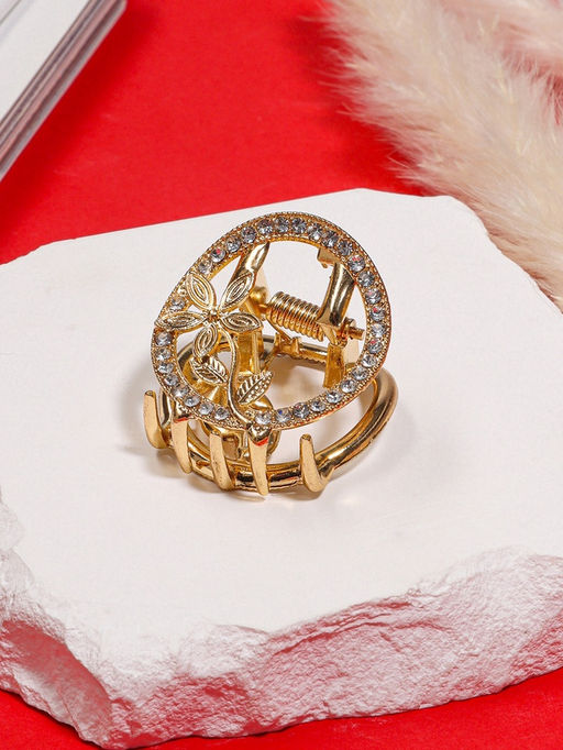 Крабик для волос «Флоранс», классика, 3.5 см, золото