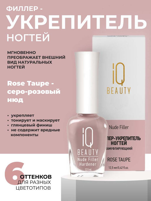 IQ Beauty Филлер-укрепитель с камуфлирующим эффектом / Nude Filler 06 Rose Taupe, глянцевый финиш, 12,5 мл  фото 7