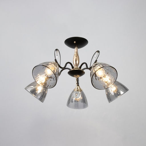 Светильник потолочный BayerLux «Анабель», 5хЕ27, 40 Вт, чёрный, 65×65×33 см