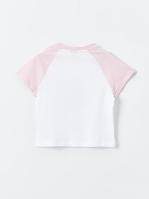 Bisiklet Yaka Bask?l? K?sa Kollu K?z ?ocuk Ti??rt - Waikiki фото 2