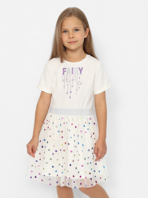 CRB wear/CWKG 63635-21 Платье для девочки,экрю/Ex.Cherubino фото 2