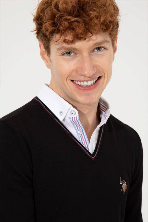 Мужской черный трикотажный свитер Basic - U.s. polo assn фото 8