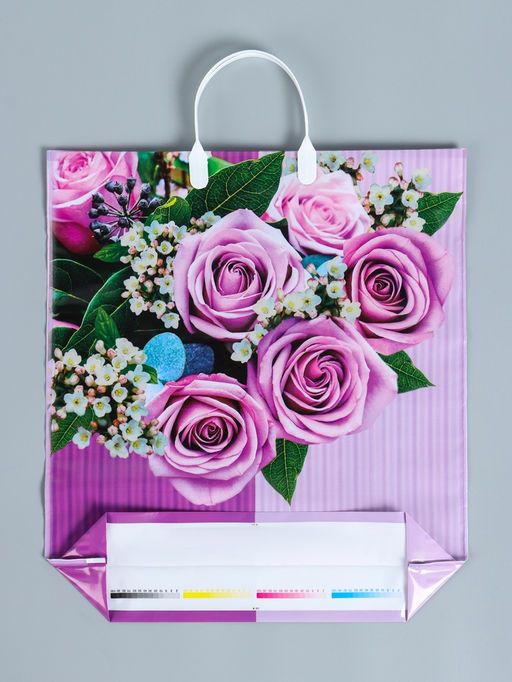 Цена за 10 шт. Пакет «Камилла», полиэтиленовый с пластиковой ручкой, 100 мкм 40×44 см