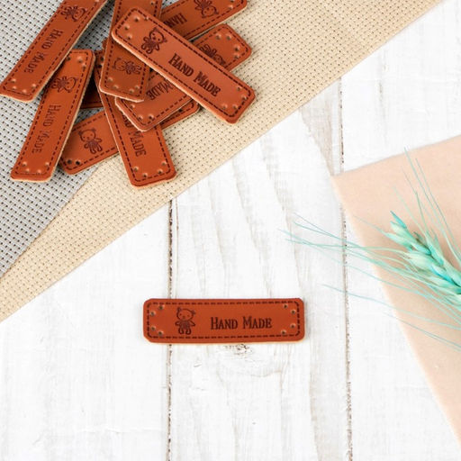 Цена за 4 шт. Набор нашивок Hand made, 5×1.5 см, 10 шт.