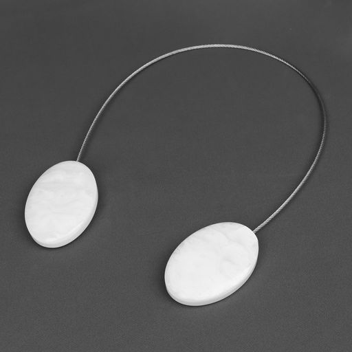 Цена за 2 шт. Подхват для штор «Мраморный камень», 5×3.5 см, 21 см, белый