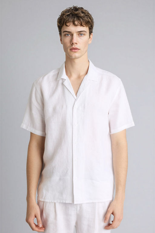 %100 Keten Regular F_t Polo Yaka Keten G_mlek - Defacto фото 3